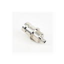 Conector BNC Hembra a 50 Ohm, Montaje Frontal en D-Plano, Anillo Plegable para Cables RG-174/U y RG-316/U, Niquel/ Oro/ Teflón.