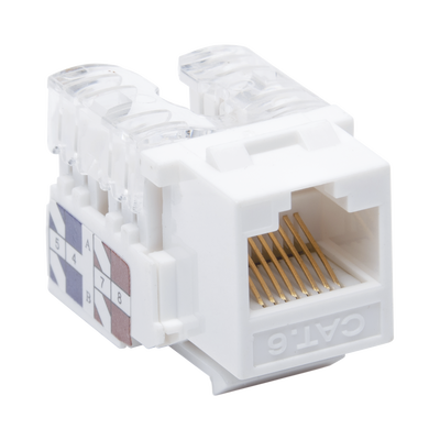 Módulo Jack Keystone Cat6 con terminación 110 (Punchdown) para faceplate - Color Blanco