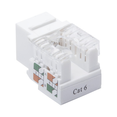 Módulo Jack Keystone Cat6 con terminación 110 (Punchdown) para faceplate - Color Blanco