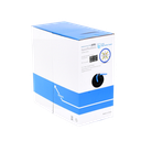 Bobina de cable de 305 metros Cat6, CM, 24 AWG, Alto Rendimiento, ETL, UL, color azul, super flexible, para aplicaciones de videovigilancia, video HD, y redes de datos. Uso interior