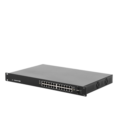 Switch EdgeMAX administrable de 24 puertos Gigabit con PoE+/PoE Pasivo 24V + 2 Puertos SFP, 250 W