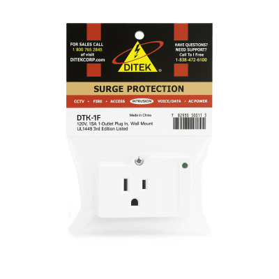 Protector Plug Pared / 120 VCA 15 A / 40,000 A / LED Diagnóstico / Transformadores de Alarma