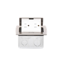 Mini Caja de Piso Rectangular en Acero Inoxidable con 2 Contactos Eléctricos (11000-21201)