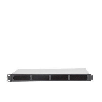 Distribuidor de fibra óptica vacio 19in, Acepta 4 placas Acopladoras de Linkedpro, hasta 48 fibras, 1UR, Incluye charola de empalme