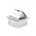 Mini Caja de Piso Rectangular en Acero Inoxidable con 2 Contactos Eléctricos (11000-21201)