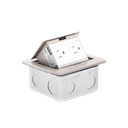 Mini Caja de Piso Rectangular en Acero Inoxidable con 2 Contactos Eléctricos (11000-21201)