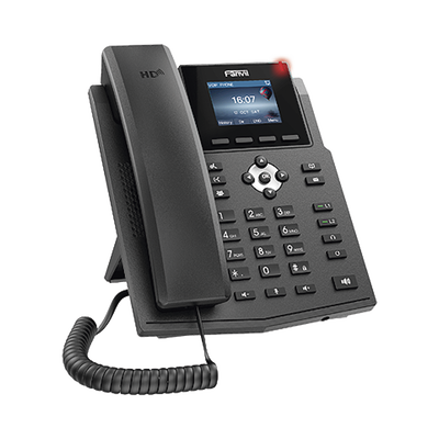 Teléfono IP empresarial para 4 líneas SIP con pantalla LCD de 2.4 pulgadas a color, Opus y conferencia de 3 vías, PoE.