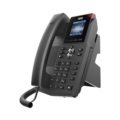 Teléfono IP empresarial para 4 líneas SIP con pantalla LCD de 2.4 pulgadas a color, Opus y conferencia de 3 vías, PoE.