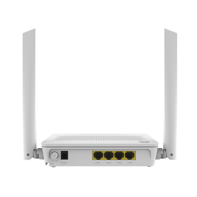ONT GPON WiFi doble banda (2.4/5 GHz), 2 puertos LAN GE + 2 FE, conector SC/APC, hasta 867 Mbps
