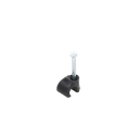 Grapa reforzada para cable redondo de 7mm con clavo de 1" color negro (100pzs) (3103-00301)