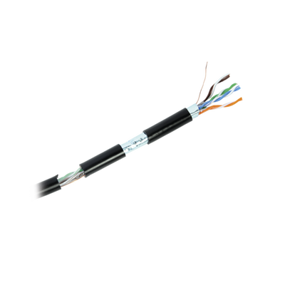 Bobina de cable de 305 Metros Cat6+ CALIBRE 23 Exterior Blindado tipo FTP para CLIMAS EXTREMOS, UL, color Negro Función Easy-Pull"