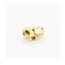 Conector SMA Macho Inverso en Ángulo Recto de Anillo Plegable para Cables RG-58/U, RG-142/U, Oro/ Oro/ Teflón.