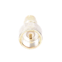 Adaptador UNIDAPT Hembra a SMA Macho, Plata / Oro / Teflón.