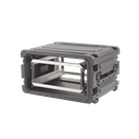 Gabinete Plástico Móvil con Amortiguador con Rack de 19", 4 Unidades.
