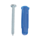 Paquete de 6 taquetes azul 2" y 6 tornillos 12mm x 2" (1105-05002)