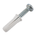 Paquete de 20 taquetes blancos  3/4" y 20 tornillos 8mm x 3/4" (1101-05002)