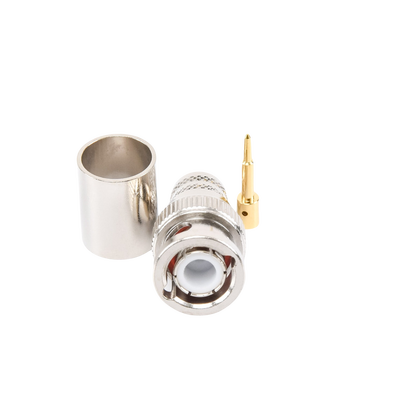 Conector BNC Macho de Anillo Plegable para RG-8/U, LMR-400, 9913, CNT-400, Níquel/ Oro/ Teflón.