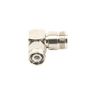 Adaptador en Ángulo Recto de Conector TNC Macho a N Hembra, Níquel/ Oro/ Teflón.