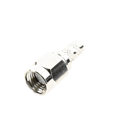 Conector SMA Macho Inverso, de Anillo Plegable para RG-58/U, Niquel /Oro /Teflón.