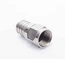 Conector F Macho, 75 Ohm, Plegable para Cable RG-6/U sin pin, Niquel/Polietileno.