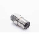 Conector F Macho, 75 Ohm, Plegable para Cable RG-6/U sin pin, Niquel/Polietileno.