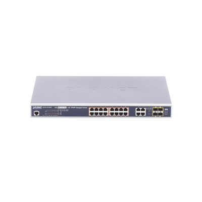 Switch Administrable 16 puertos 10/100/1000 802.3at PoE 230W y 4 puertos GigabitTP/SFP Combo