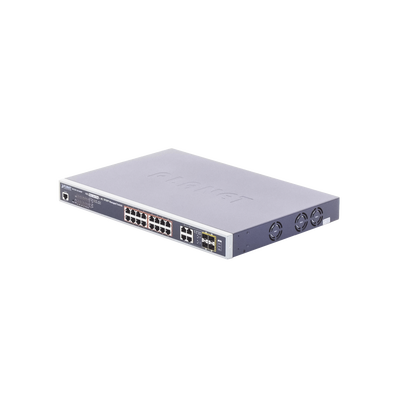 Switch Administrable 16 puertos 10/100/1000 802.3at PoE 230W y 4 puertos GigabitTP/SFP Combo