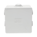 Caja Estanca de PVC Para Derivación y Conexión, 6 Entradas, Tapa a Presión, 80×80×40 mm (Mayor Área Interna, Uso Exterior IP44, Material que no Propaga el Fuego y Libre de Hálogenos