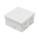 Caja Estanca de PVC Para Derivación y Conexión, 6 Entradas, Tapa a Presión, 80×80×40 mm (Mayor Área Interna, Uso Exterior IP44, Material que no Propaga el Fuego y Libre de Hálogenos