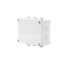 Caja de derivación de PVC Auto-extinguible con 10 entradas, tapa atornillada, 190 x 140 x 70 MM, Para Exterior (IP55)