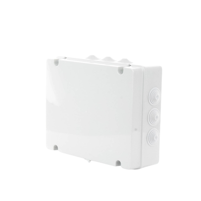 Caja Estanca de PVC Para Derivación y Conexión, 12 Entradas, Tapa Atornillada, 380x300x120 mm (Área interna), Uso Exterior IP55, Material que no Propaga el Fuego y Libre de Hálogenos