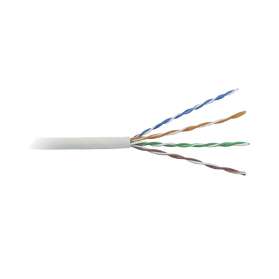 Bobina de cable de 305 m, ( 1000 ft ),  Cat5e, alto rendimiento, color blanco, UL, para aplicaciones en video vigilancia, redes de datos. Uso en interior