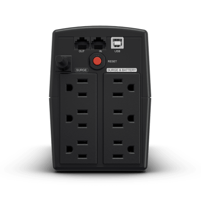 UPS de 900 VA/420 W, Topología Línea Interactiva, Entrada 120 Vca NEMA 5-15P, y 6 Salidas NEMA 5-15R, Con Regulador de Voltaje (AVR)