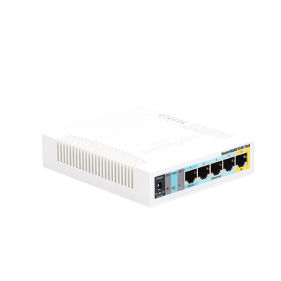 RouterBoard, 5 Puertos Fast, 1 Puerto USB, WiFi 2.4 GHz 802.11 b/g/n, Gran Cobertura con Antena 2.5 dbi, hasta 1 Watt de Potencia