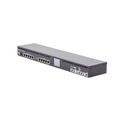 Router Board, CPU 1 Núcleo, 5 Puertos Gigabit, 5 Puertos Fast, 1 Puerto SFP, Licencia Nivel 5 y montaje en Rack
