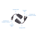 Kit de transceptores activos TURBO HD. Convierte 36/24 Vcc a 12 Vcc regulados, a través de cable  UTP Cat5e / 6. Transmision de 200 m (Revisar tabla de resoluciones )