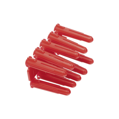 Taquete de 1/4  plástico paquete de 100 piezas para fijar objetos con tornillo en muros y techos de concreto o superficies sólidas, compatible con tornillo TH10X de 10 x 1 1/2"  (1103-03100)