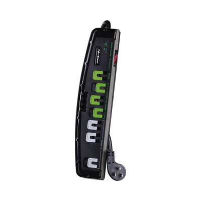 Multicontacto Con Supresor de Picos, Voltaje de Entrada 125 Vca NEMA 5-15P, Con 7 Salidas NEMA 5-15R, 2250 Joules, Protección RJ11
