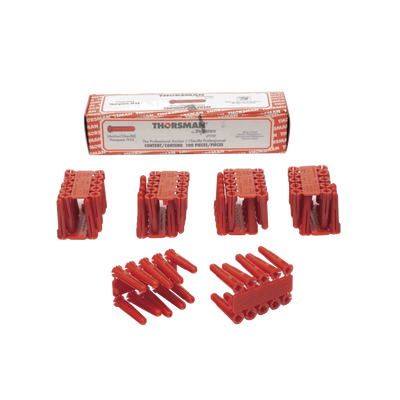 Taquete de 1/4  plástico paquete de 100 piezas para fijar objetos con tornillo en muros y techos de concreto o superficies sólidas, compatible con tornillo TH10X de 10 x 1 1/2"  (1103-03100)