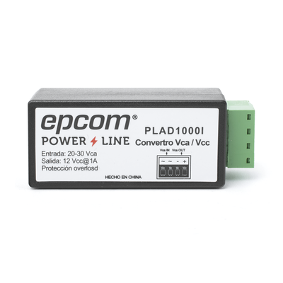 (2 en 1) Convertidor de Energía 24 Vca a 12 Vcc (CA a CD) y Filtro Contra Ruido para Cámaras / Voltaje de Entrada 20~30 Vca / Salida 12Vcc @ 1 A / ENVIO DE ENERGIA A LARGAS DISTANCIAS / Terminales Tipo Tornillo.