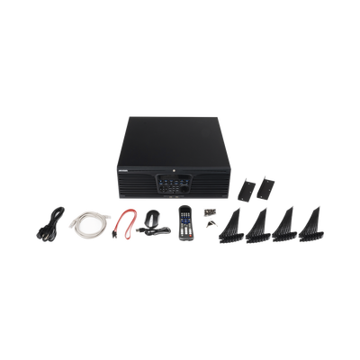 NVR 12 megapixel (4K) / 64 canales IP / Soporta Cámaras con AcuSense  / 16 Bahías de Disco Duro / 2 Tarjetas de Red / Soporta RAID con Hot Swap / HDMI en 4K / Soporta POS