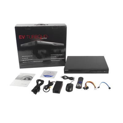 DVR 2 Megapixel / 16 Canales TURBOHD + 2 Canales IP / 2 Bahías de Disco Duro / 1 canal de Audio / H.264+