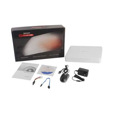 DVR 2 Megapixel (1080P) lite / 16 Canales TURBOHD + 2 Canal IP / 1 Bahía de Disco Duro / H.264+ / 1 Canales de Audio / Salida de vídeo Full HD