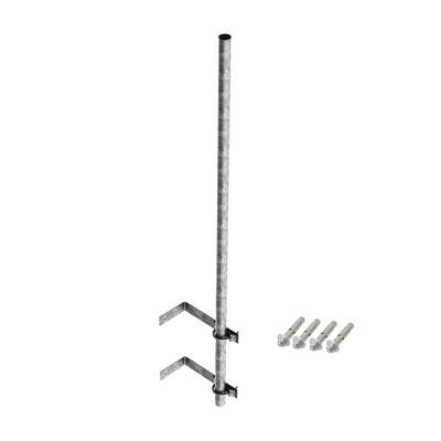[SMR-P2] Mástil de 3 m de 1-1/2" diámetro ced. 30 con Herrajes para Sujeción a Pared.