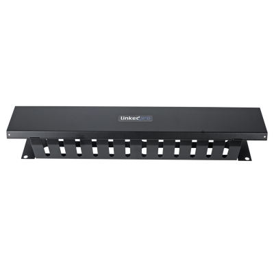 [LPCM-042U] Organizador de Cables Horizontal de 2U para Rack de 19" con Cubierta Metálica