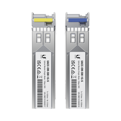 [UACC-OM-SM-1G-S-2] UFiber Módulo SFP, transceptor MiniGibic MonoModo 1.25 Gbps, distancia 3km, un conector LC, incluye 2 tranceptores