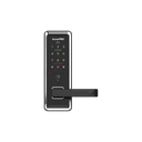 Cerradura inteligente con teclado Touch Screen, Apertura con tarjeta Mifare /Contraseña y Llave de emergencia de diseño compacto para puertas de perilla simple