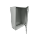 Gabinete de Acero IP66 Uso en Intemperie (400 x 600 x 200 mm) con Placa Trasera Interior Metálica y Compuerta Inferior Atornillable (Incluye Chapa y Llave).