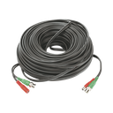 Cable Coaxial (BNC RG59) + Alimentación / SIAMES / 50 Metros (164 Pies) / 100% COBRE / Para Cámaras 4K / Uso Interior y Exterior