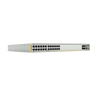 [AT-X930-28GPX-901] Switch PoE+ Stackeable Capa 3, 24 puertos 10/100/1000 Mbps + 4 puertos SFP+ 10 G y dos bahías hotswap PSU, Versión Federal